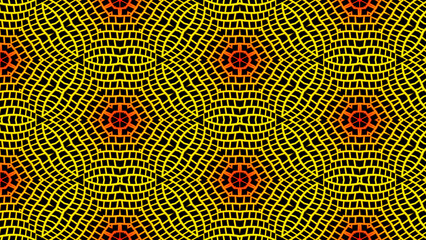 Yellow and Red Mesh Optical Pattern -– Abstract Grid-Based Visual for Tech Aesthetics, Digital Posters, and Motion Graphics
