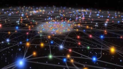 Obraz premium Vast network of interconnected nodes