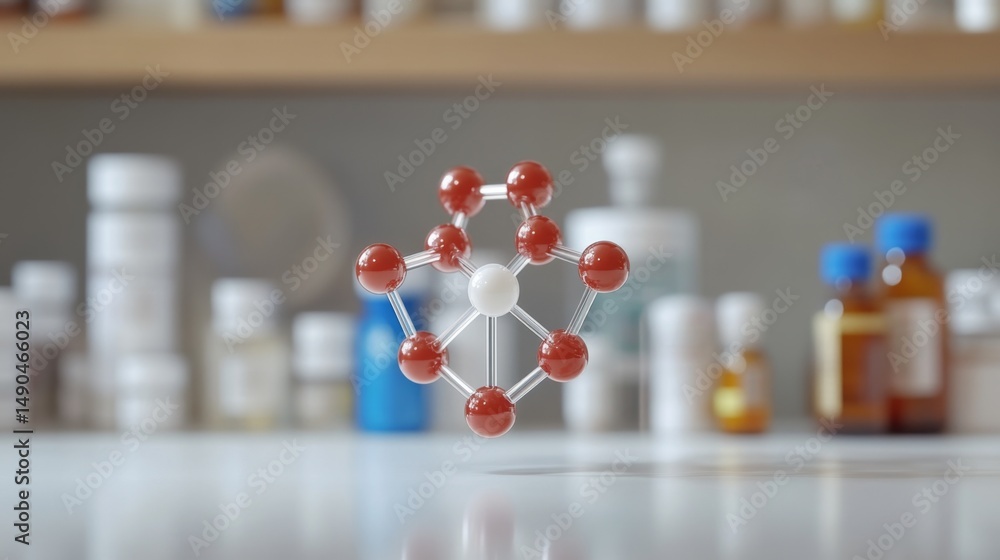 Poster 3d molecular structure model representation of anastrozole