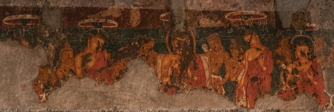 Ajanta is a Buddhist temple and monastery cave complex in India, in the state of Maharashtra. Maharashtra. India.