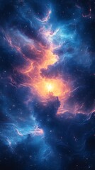 Fototapeta premium Radiant Nebula with Mystical Star Clouds High Resolution Illustration