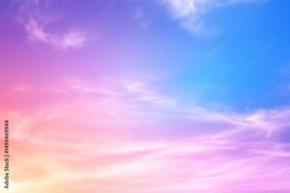 Poster pastel sky gradient with soft clouds background color dreamy atmosphere