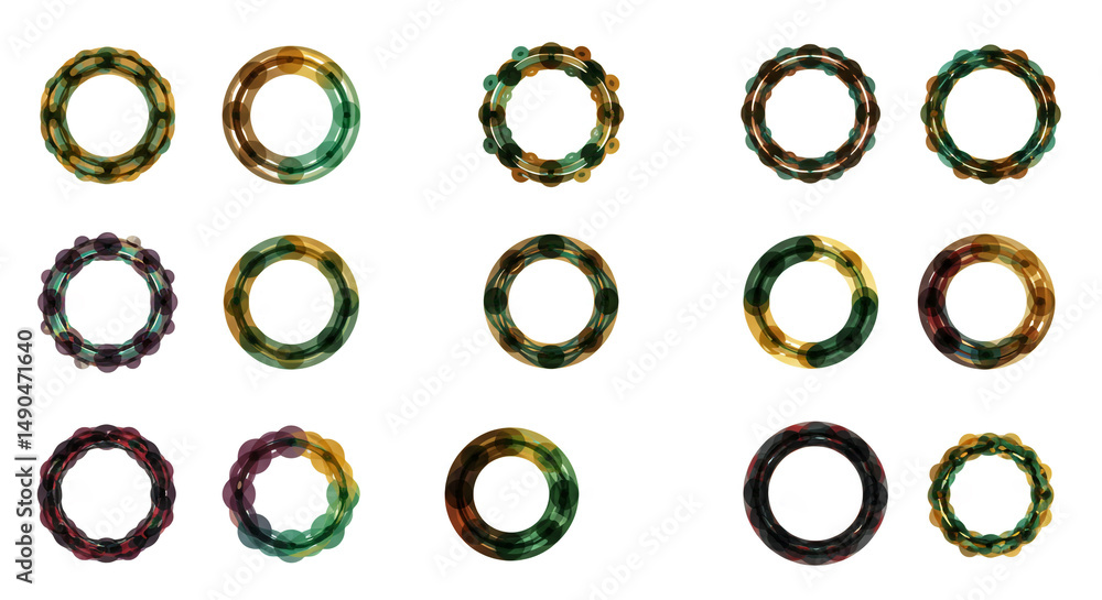 Poster abstract circle frames colorful ring graphic elements modern art design background templates 100