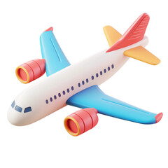 Naklejka premium Isolated 3D Plane Icon in Cartoon Design