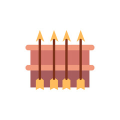 Stylized archery set showcasing arrows in a quiver with muted tones archery icon