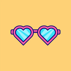 Heart-Shaped Sunglasses on Sandy Beach with Tropical Vibes