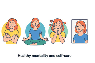 Embracing healthy mentality and self-care through various activities and expressions of well-being