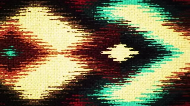 Woven tapestry of rustic diamonds