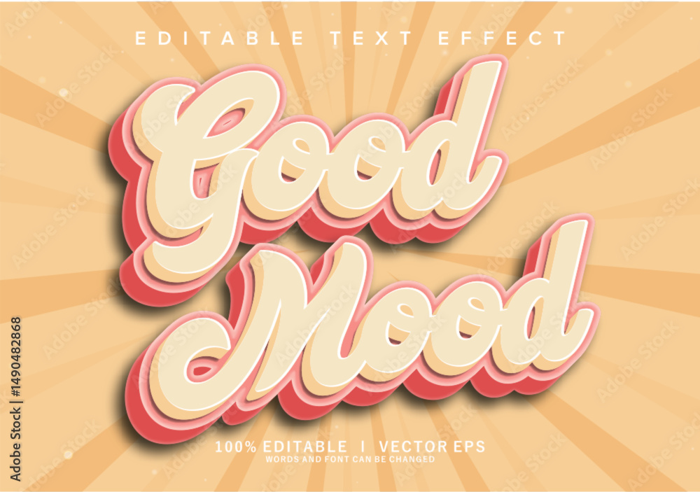 Aufkleber good mood vector text effect with modern style design