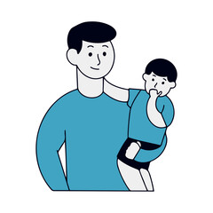 Minimalist Father’s Day Character – Outline Style Illustration