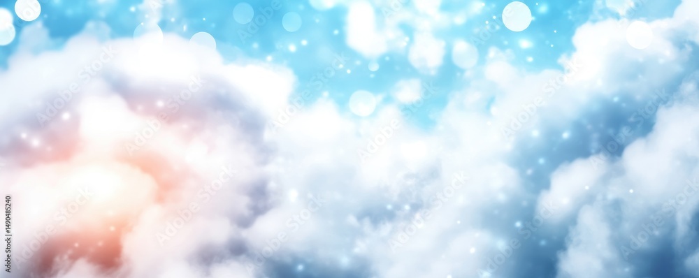Aufkleber dreamy clouds texture soft sky background with ethereal light and bokeh effects