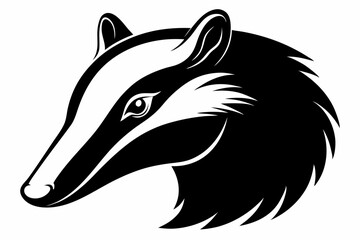 armadillo head silhouette line art vector illustration with a white background