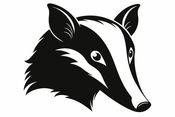 armadillo head silhouette line art vector illustration with a white background