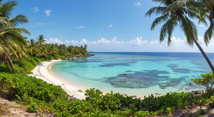 Secluded Tropical Beach Paradise with Turquoise Waters