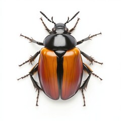 Detailed Close Up Of A Brown And Black Insect On A White Background