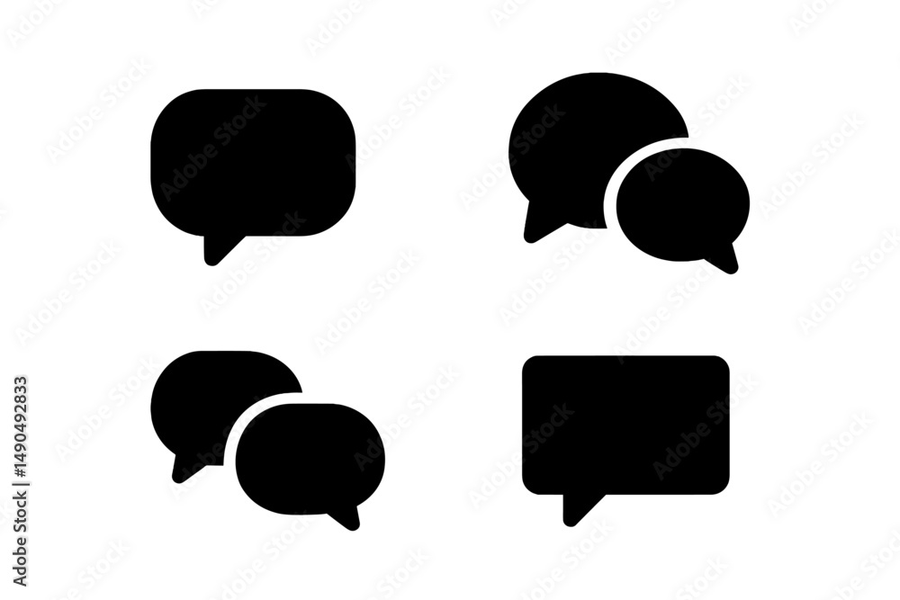 Poster vector illustration of speech bubbles conveying conversation and communication in a minimalistic sty