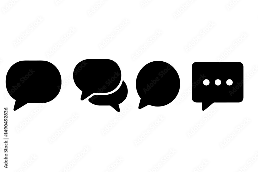 Poster various speech bubble designs representing communication in a modern style with vector illustration