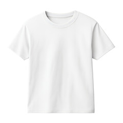 White short sleeve t-shirt with a crew neck, transparent background; concept for apparel design, fashion branding, and textile industry