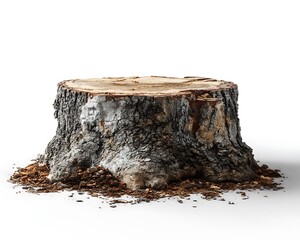 Tree stump isolated on white background (2)