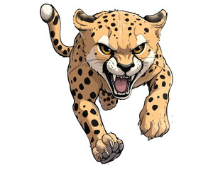 cheetah cartoon isolated