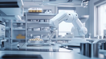 Robotic Arm Precisely Handling Samples in Sterile Lab Setting