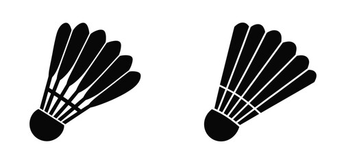 Simple black shuttlecocks icons representing badminton sport and active lifestyle design elements