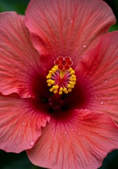 Close-Up of a Red Hibiscus Flower