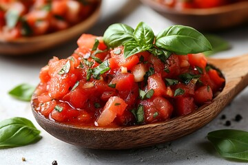 Fresh tomato basil salad summer recipe dish