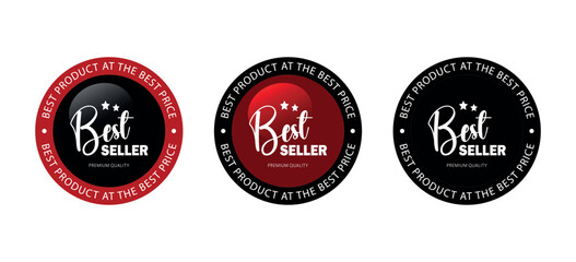 Set of golden best seller label for business purpose