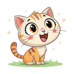 smiling cute cate with white background