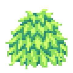 green bushes pixel art