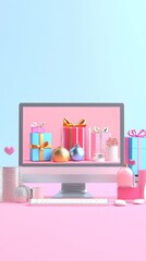 Online Christmas Shopping Concept