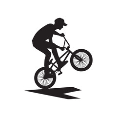 Fototapeta premium silhouette of a person playing bmx, editable vector image