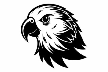 parakeet silhouette line art vector illustration with a white background