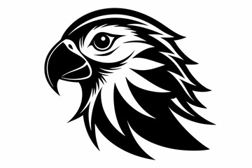 parakeet silhouette line art vector illustration with a white background