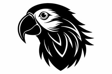 parakeet silhouette line art vector illustration with a white background