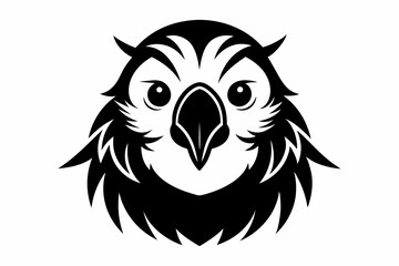 parakeet silhouette line art vector illustration with a white background