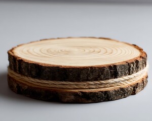 Wooden slice display stand