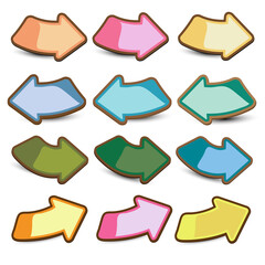 Set of various cartoon arrow icons