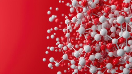 Molecular structure, red and white
