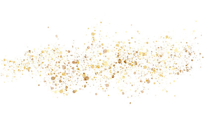 Gold sparkle splatter border. luxury sparkling confetti