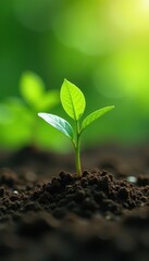 Tiny coffee seedlings sprout amidst vibrant green foliage , germination, seedlings