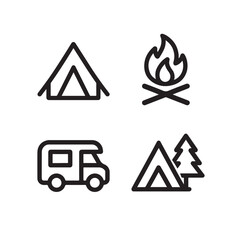 Camping Line Icons