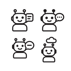 Chatbot Line Icons