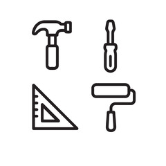 Construction Tools Line Icons