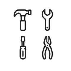 Hand Tools Line Icons