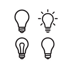 Light Bulbs Line Icons