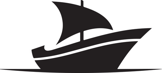 black silhouette of a ship