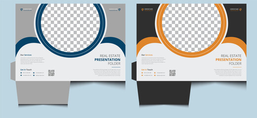 Simple clean stylish document luxury stationery creative editable elegant modern corporate company professional business real estate presentation file folder template design.