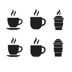 Obraz premium Coffee Cup Silhouette Bundle